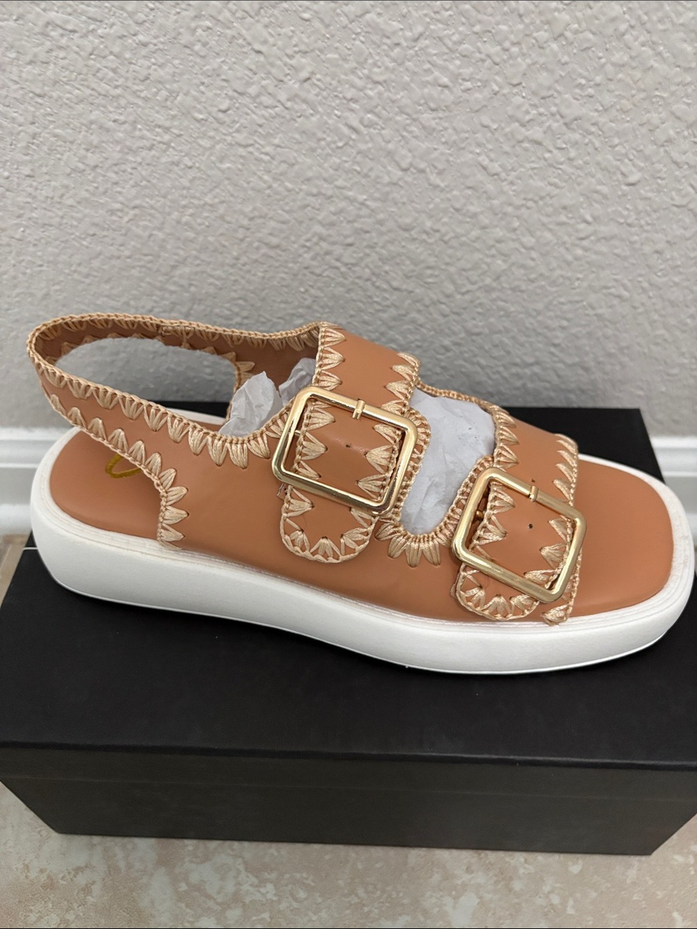 Sandals with Gold Buckles